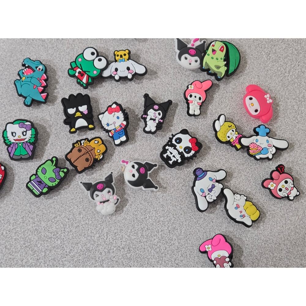 Hello Kitty & Other Characters Shoe Charms 26 Pieces Mixed Lot NWOTS
